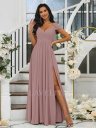 Sheath V-neck Sequin Sweep Train Prom Dress