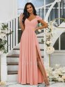 Sheath V-neck Sequin Sweep Train Prom Dress